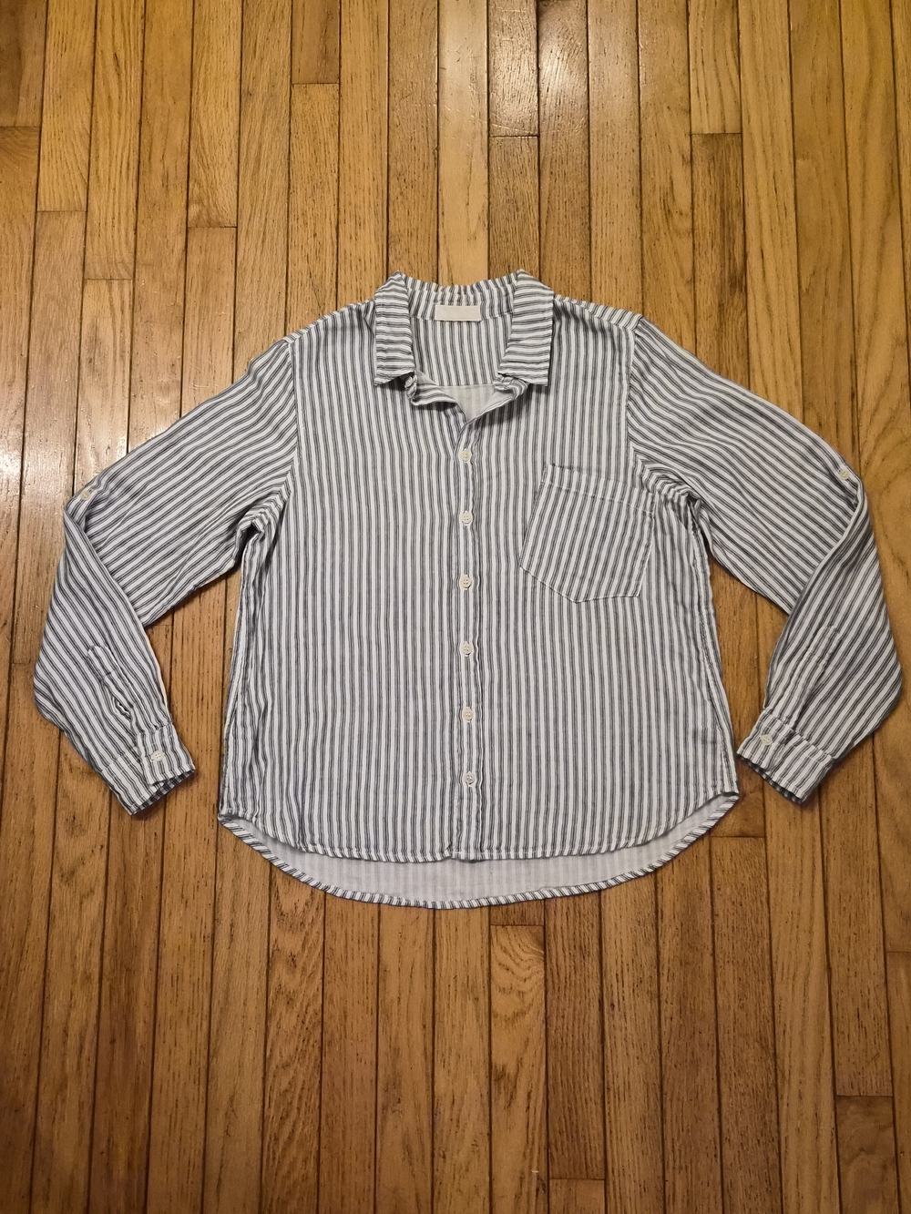 ​CP Shades Blue White Stripe Cotton Button Down Shirt Small Made in USA